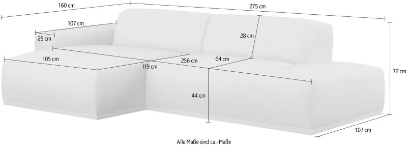 Ecksofa L-Form BELLA in Taupe - Bild 5