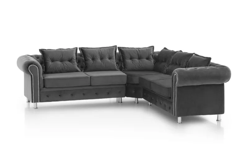 Ecksofa L-Form Chester dunkelgrau