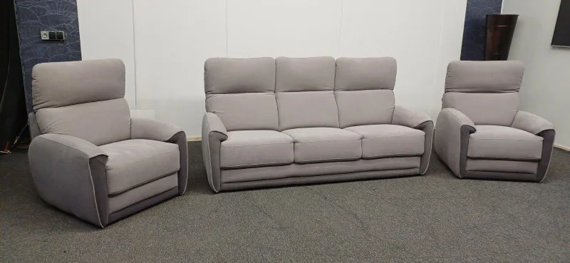3-Sitzer Sofa Set MERAL hellgrau - Bild 2