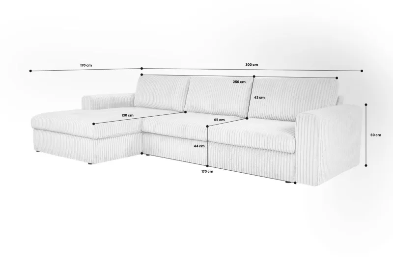 Ecksofa Plüsch Cord VENEZIA - Bild 8