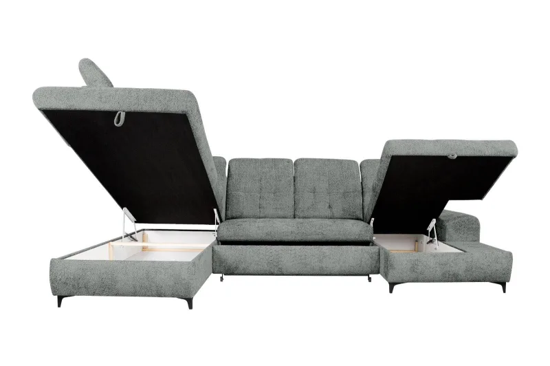 Schlafsofa RIVIERA U-Form in Grau - Bild 7