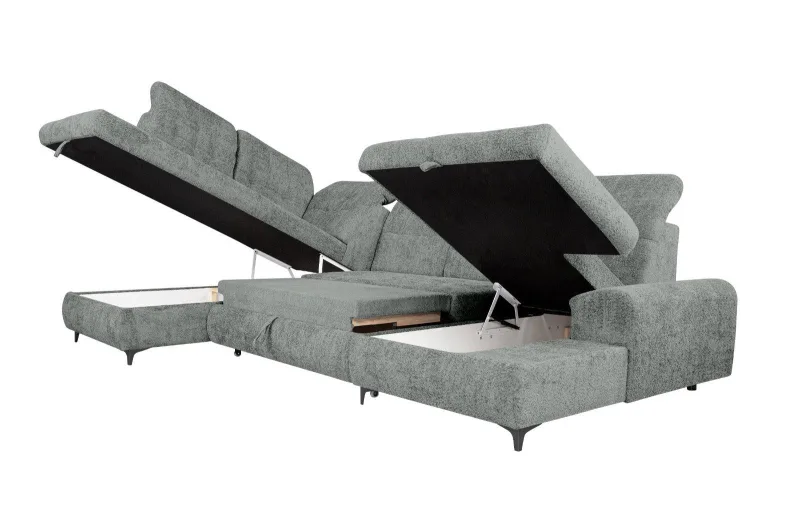 Schlafsofa RIVIERA U-Form in Grau - Bild 9