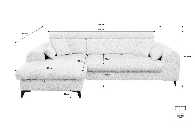 Ecksofa ALONI mit elektrischer Schlaffunktion - Bild 6