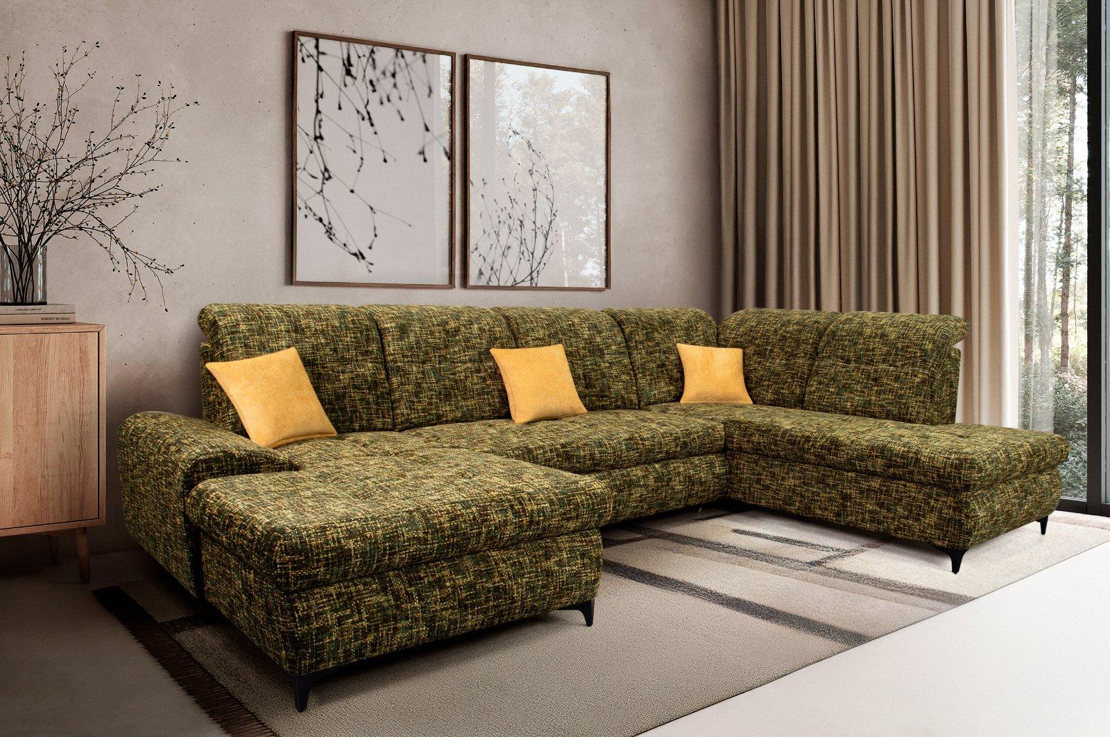 Wohnlandschaft RIVIERA 2 U-Form Schlafsofa