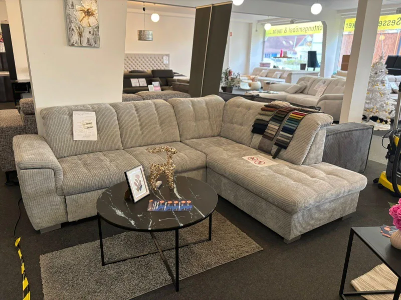 Ecksofa mit Schlaffunktion und Bettkasten PORTO