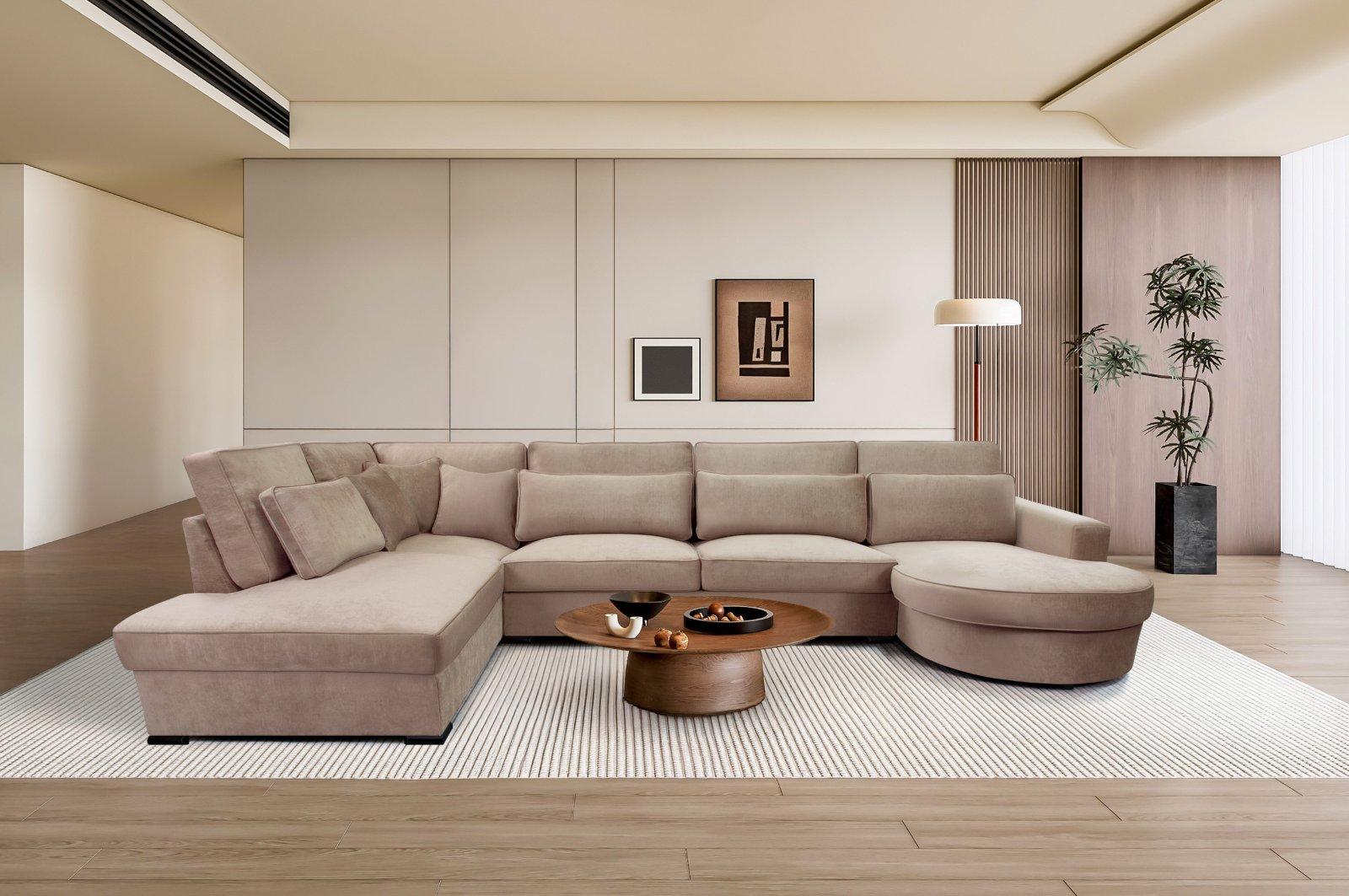 Wohnlandschaft Mailand in Beige