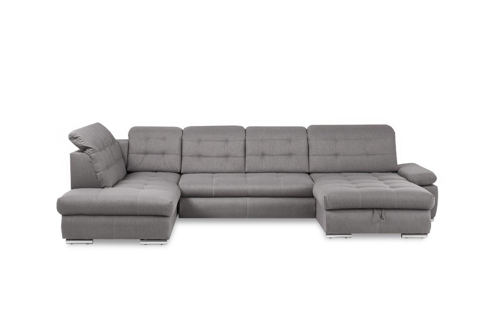 Schlafsofa CANDICE U-Form, grau-braun