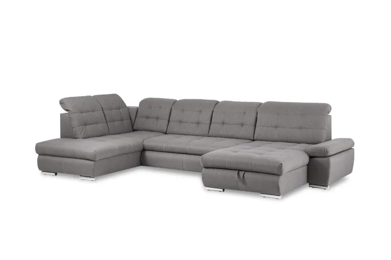 Schlafsofa CANDICE U-Form, grau-braun - Bild 2
