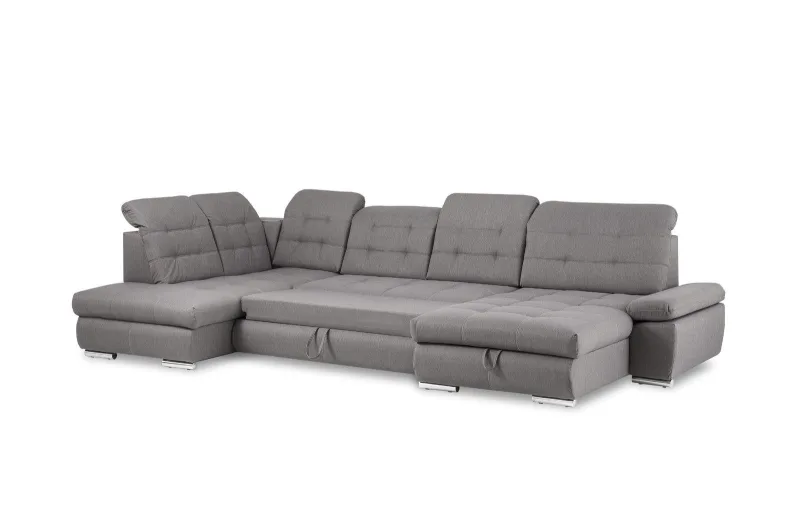 Schlafsofa CANDICE U-Form, grau-braun - Bild 3