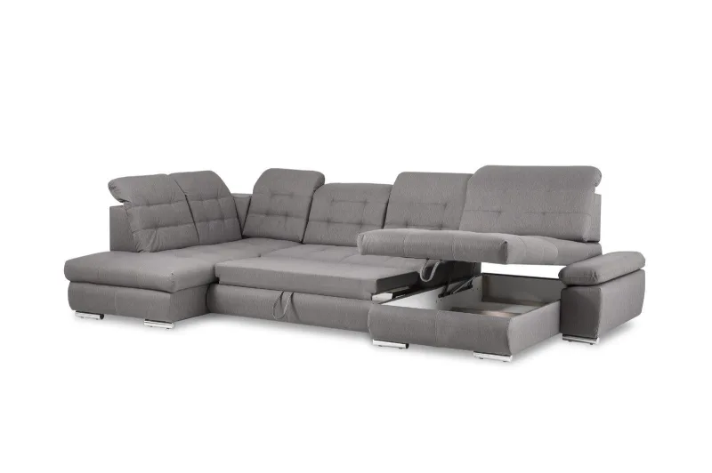 Schlafsofa CANDICE U-Form, grau-braun - Bild 4