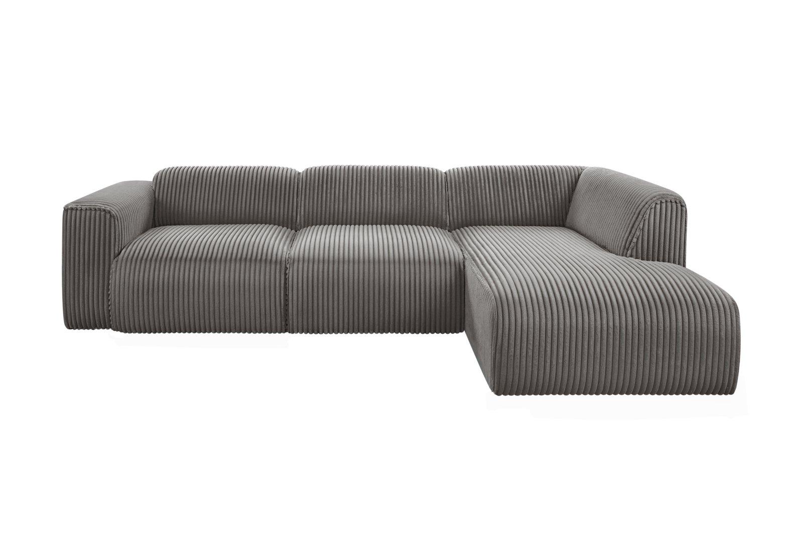 Ecksofa L-Form Plüsch Cord MIRABELL