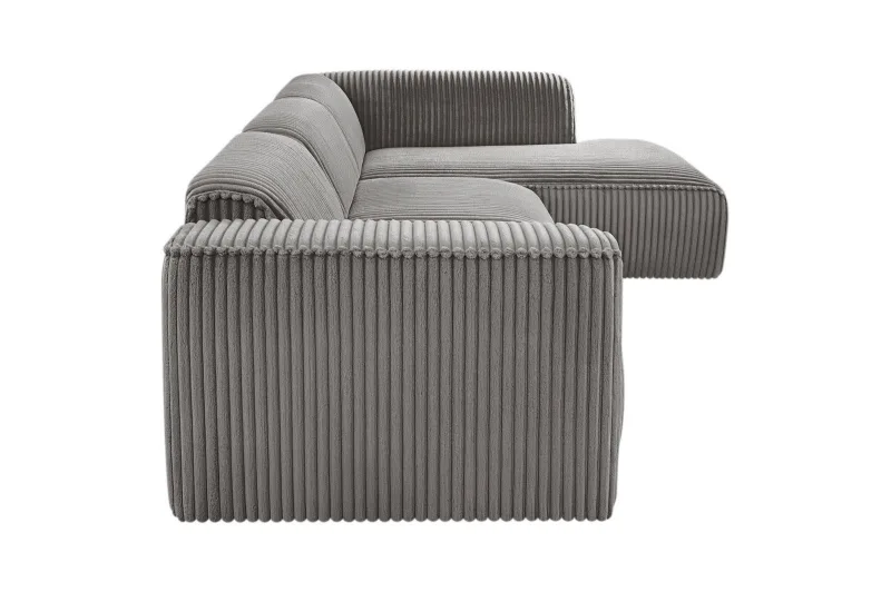 Ecksofa L-Form Plüsch Cord MIRABELL - Bild 4