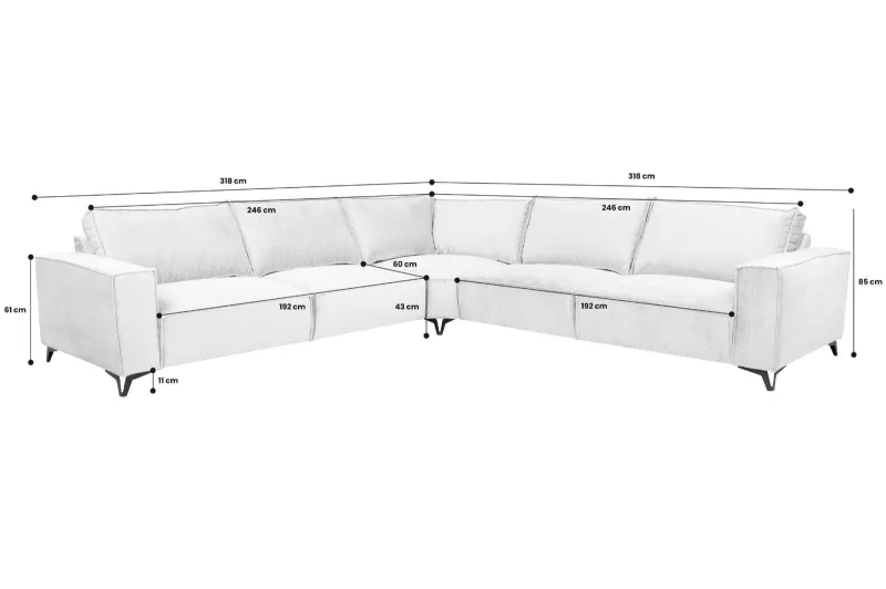 Ecksofa MILAN in Champagner-Silber - Bild 10