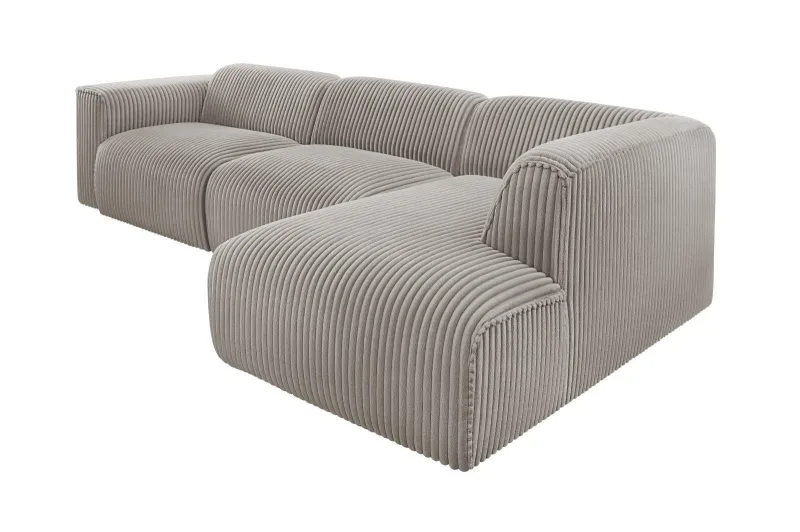 Ecksofa Plüsch Cord MIRABELL - Bild 2