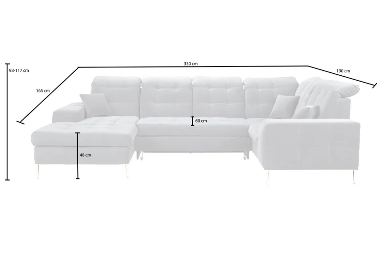 Schlafsofa MATEA in Grau mit U-Form - Bild 12