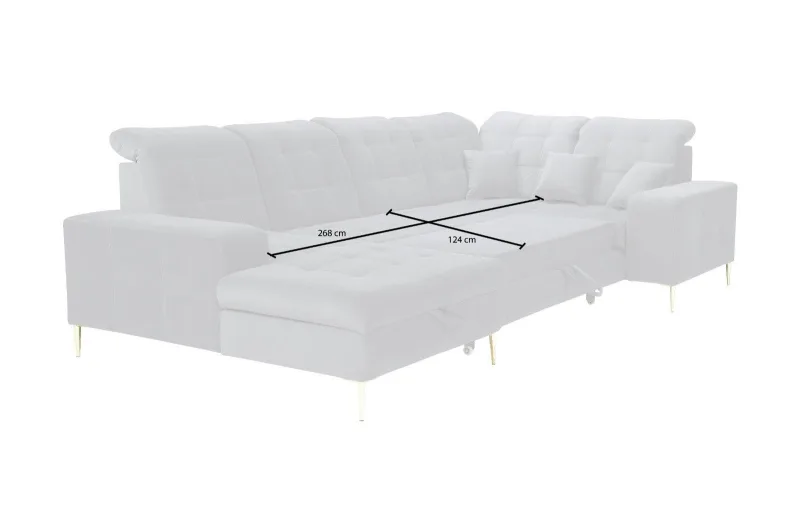 Schlafsofa MATEA in Grau mit U-Form - Bild 13