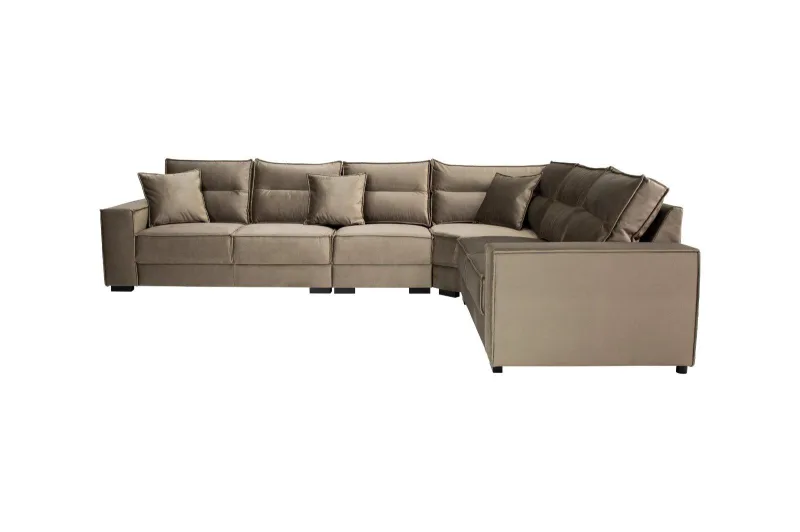 Ecksofa XXL MYKONOS in Braun-Khaki - Bild 2