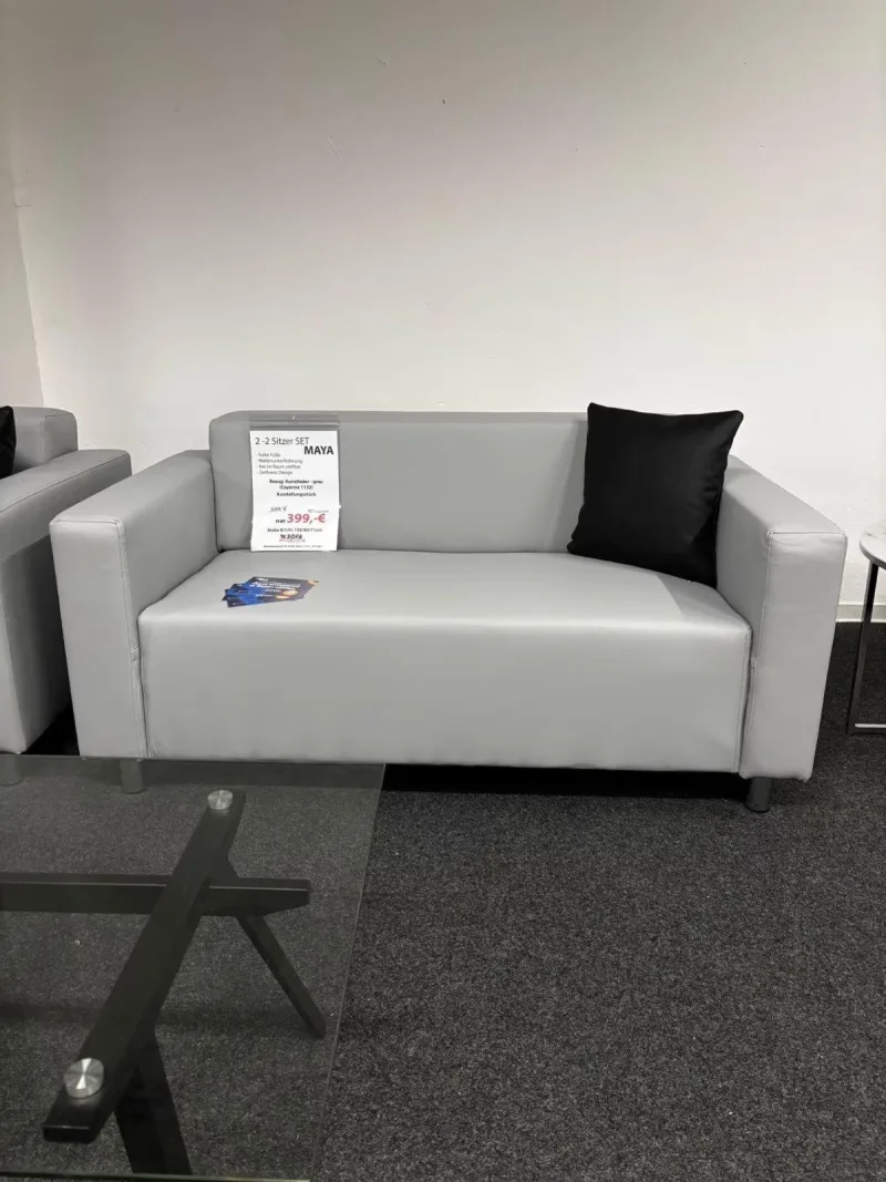 2-Sitzer Couch MAYA in Grau-Blau
