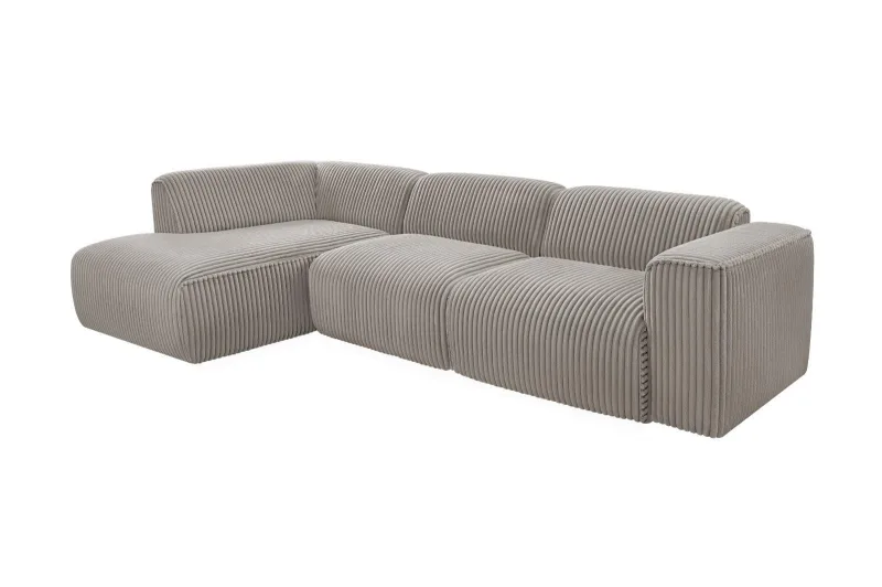 Ecksofa Plüsch Cord MIRABELL - Bild 2