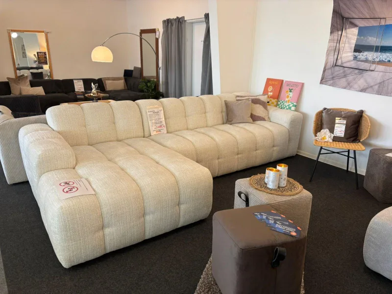 Ecksofa DIAMANTE in Weiß-Creme - Bild 2