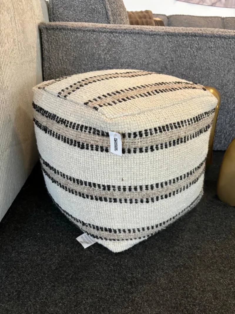 Handgewebter Hocker Berna in Beige - Bild 2