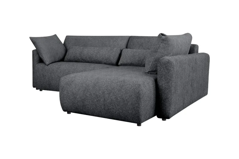 Ecksofa L-Form mit Schlaffunktion - Dunkelgrau - Bild 2