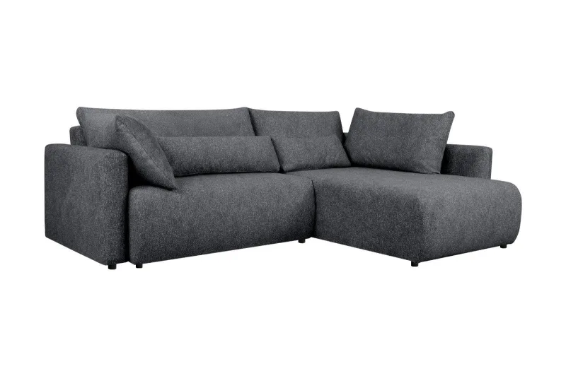 Ecksofa L-Form mit Schlaffunktion - Dunkelgrau - Bild 3