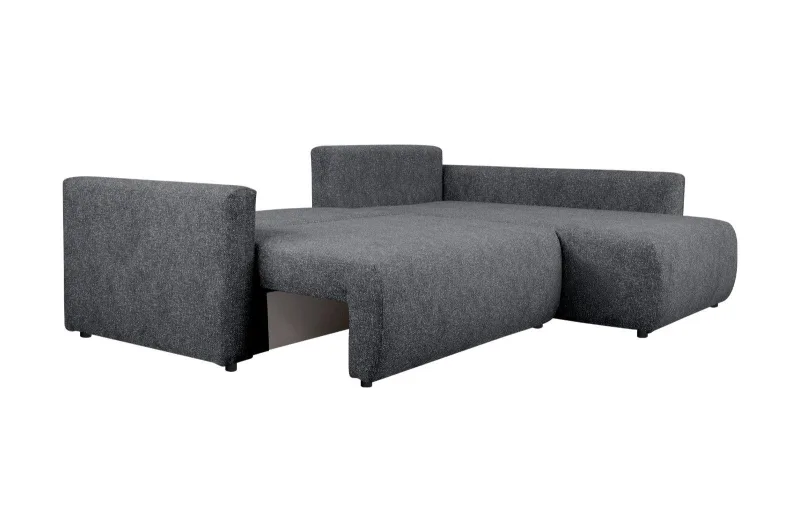 Ecksofa L-Form mit Schlaffunktion - Dunkelgrau - Bild 7