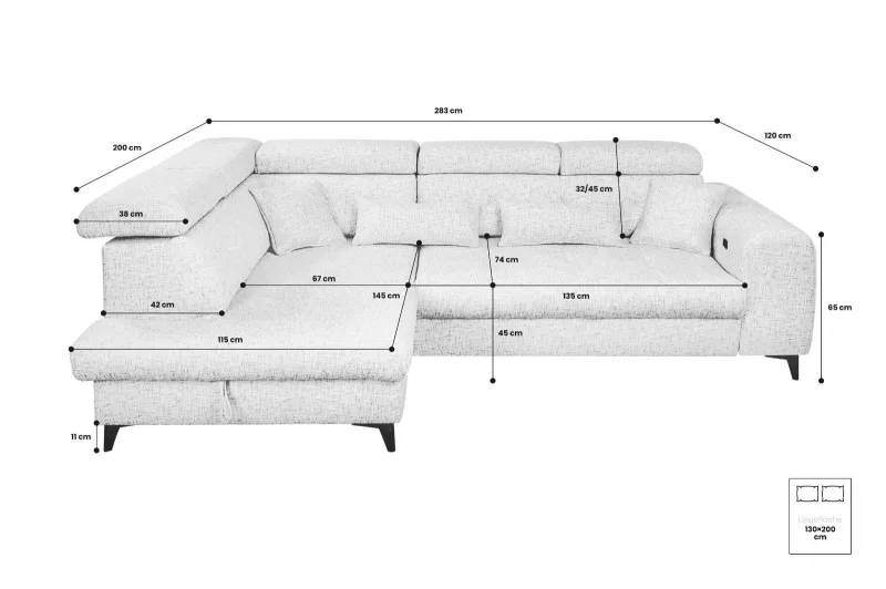 Ecksofa Aloni mit Schlaffunktion - Bild 18