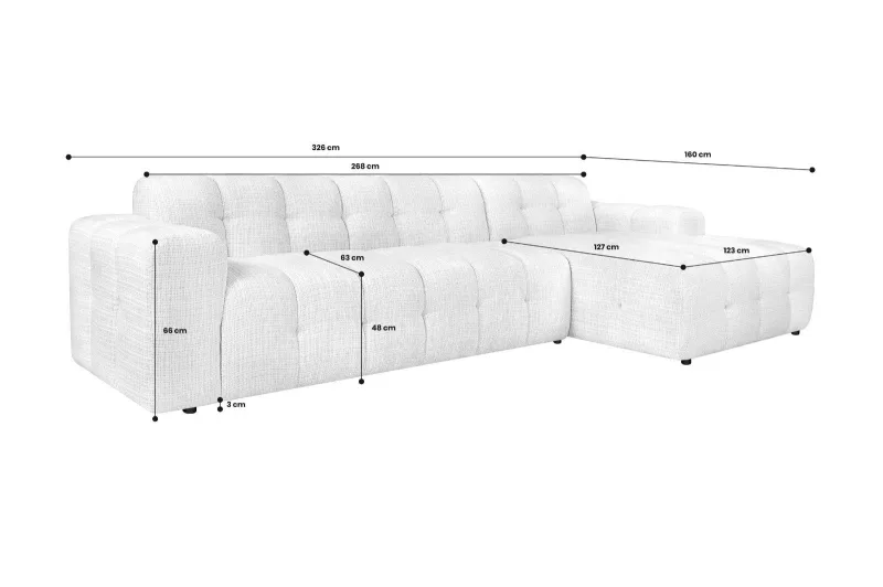 Ecksofa DIAMANTE in Weiß-Creme - Bild 10