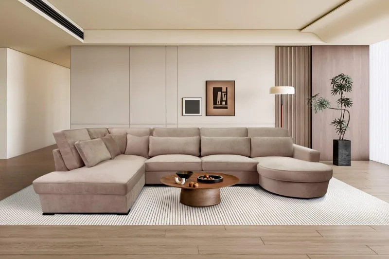 Wohnlandschaft Mailand in Beige