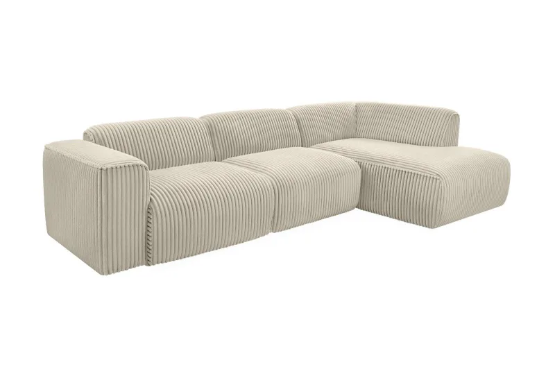 Ecksofa Plüsch Cord MIRABELL - Bild 2