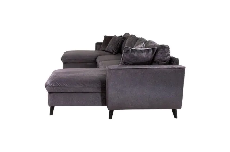 U-Form Schlafsofa Luc in Dunkelgrau - Bild 2