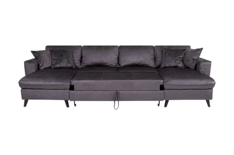 U-Form Schlafsofa Luc in Dunkelgrau - Bild 3