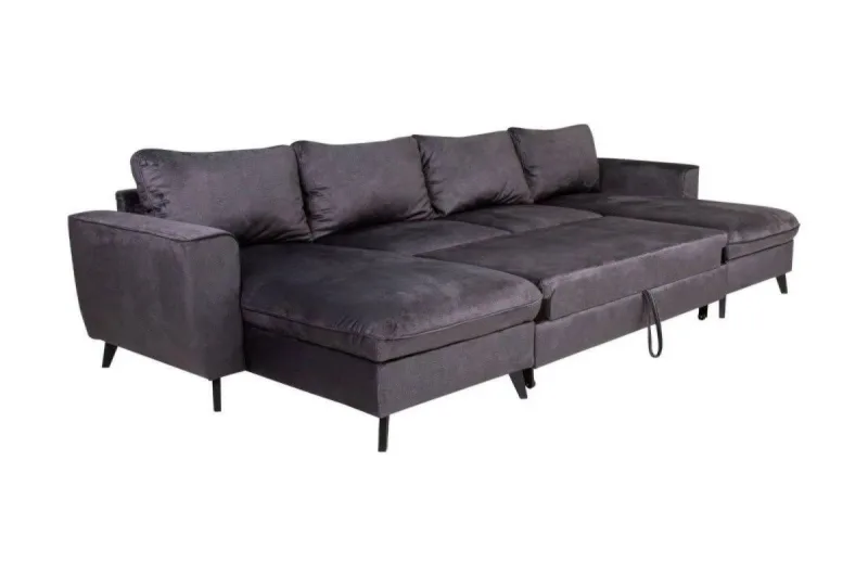 U-Form Schlafsofa Luc in Dunkelgrau - Bild 5