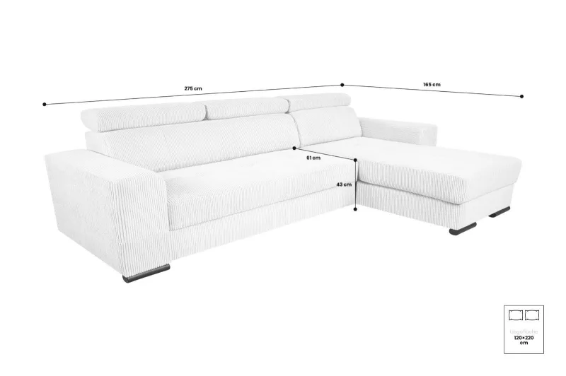 Ecksofa MONACO mit Schlaffunktion - Bild 15