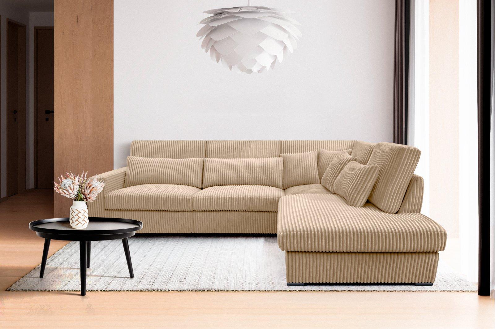 Ecksofa L-Form MELINDA in Beige