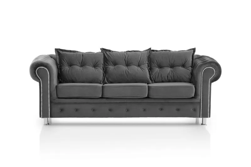 3-Sitzer Chester Sofa - Dunkelgrau - Bild 2