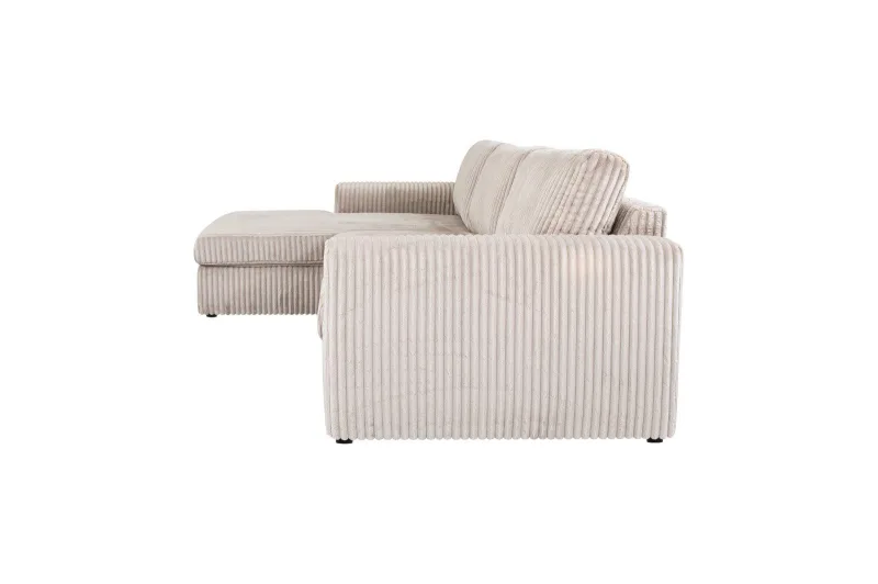 Ecksofa L-Form Plüsch Cord VENEZIA - Bild 4