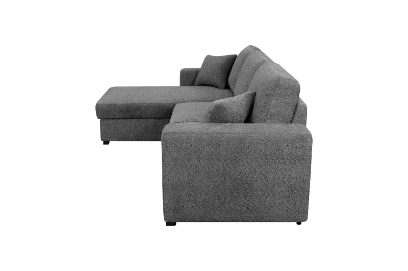 Schlafsofa BOUCLE GRANDI L-Form Hellgrau - Bild 5