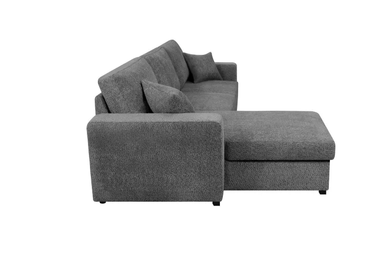 Schlafsofa BOUCLE GRANDI L-Form Hellgrau - Bild 6