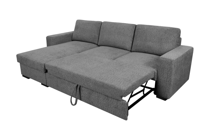 Schlafsofa BOUCLE GRANDI L-Form Hellgrau - Bild 9
