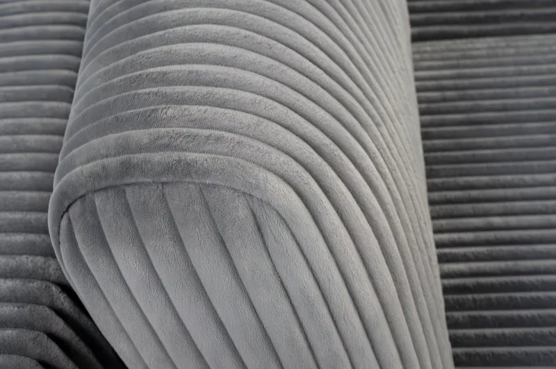 Ecksofa Plüsch Cord VENEZIA in Grau - Bild 9
