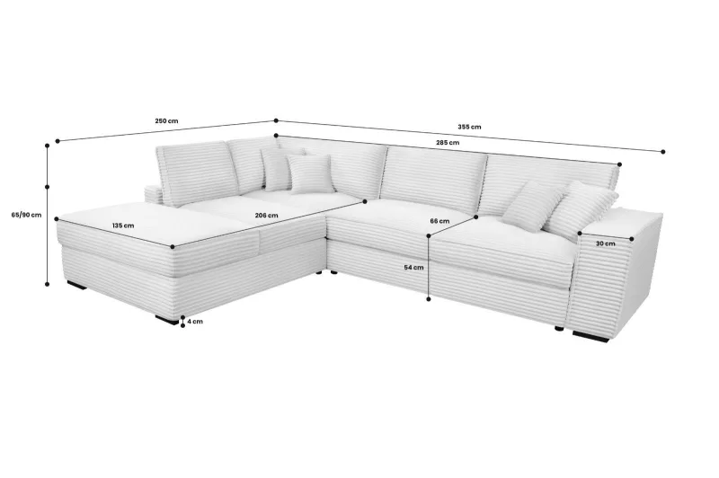 Ecksofa CALYPSO L-Form Cord Plüsch - Bild 13