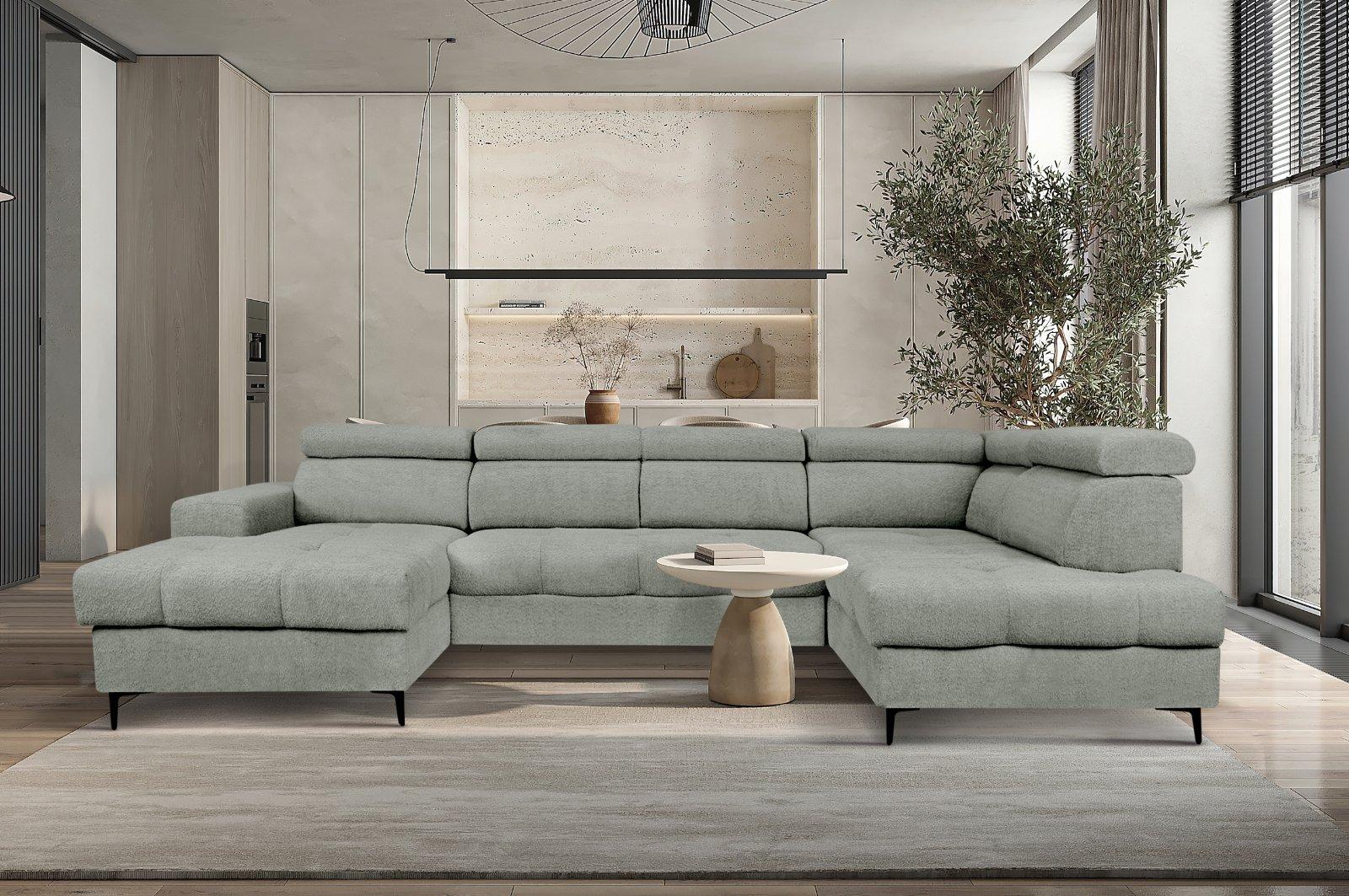 Wohnlandschaft U-Form mit Schlaffunktion ROYALE