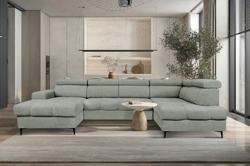 Wohnlandschaft U-Form mit Schlaffunktion ROYALE