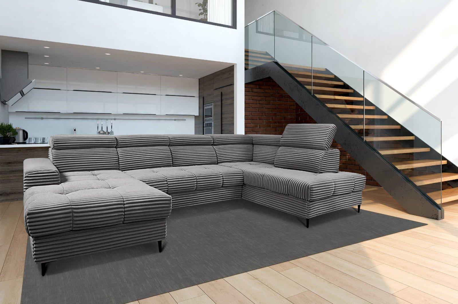 Wohnlandschaft U-Form ROYALE mit Schlaffunktion