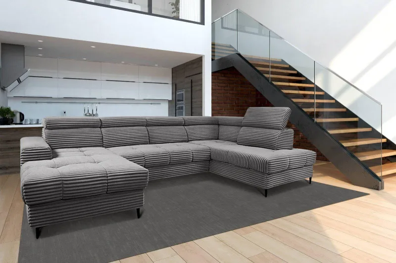 Wohnlandschaft U-Form ROYALE mit Schlaffunktion