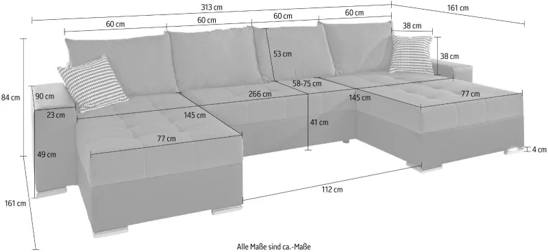 U-Form Wohnlandschaft JASMIN - Bild 6