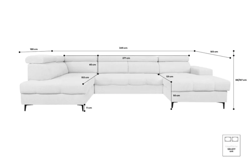 Wohnlandschaft U-Form mit Schlaffunktion - Bild 19